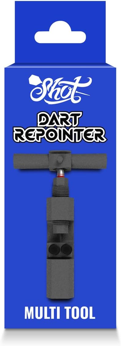 Shot! - Repointer Multi Tool | 3-in-1 DIY Dart Functions | Steel Tip Repointing | Broken Shaft Extraction | Point Sharpening | Durable Steel Construction | Compact & Portable