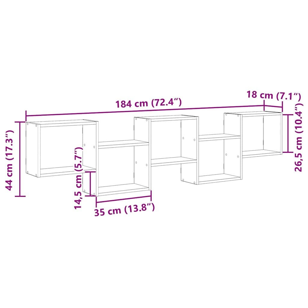 vidaXL Mensola a Cubo da Parete 5 Scomparti Truciolato Grigio Cemento