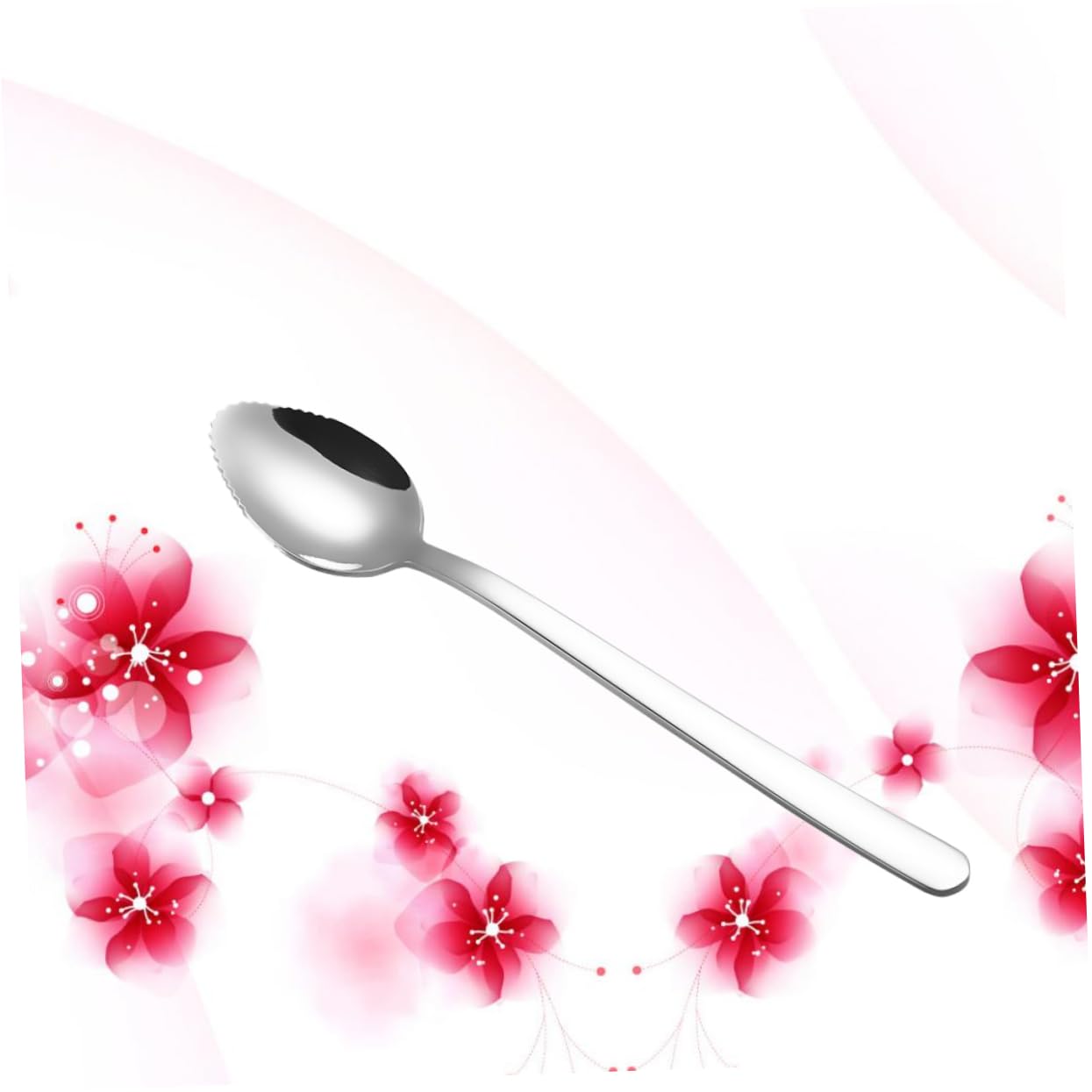 Cabilock Serrated Stainless Steel Spoon for Fruits Tableware for Grapefruit and Puree Easy to Use Kitchen Accessory for Slicing and Serving