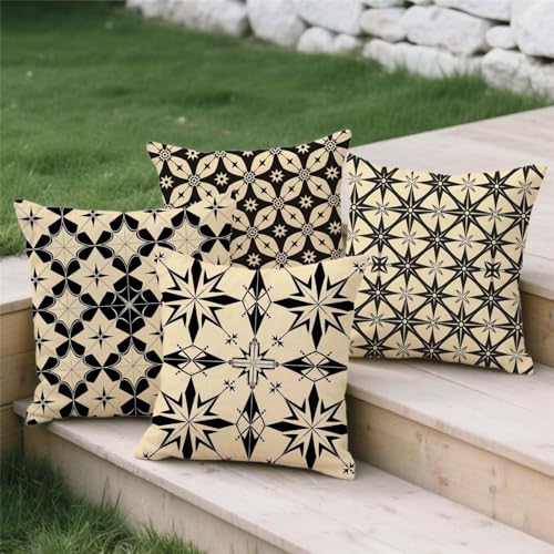 Taie oreiller 50x50cm effet lin avec impression double face premium - 4