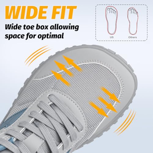 Image of HOBIBEAR Wide Barefoot Shoes for Womens Mens Minimalist Trail Running Hiking Sneakers Comfortable Lightweight