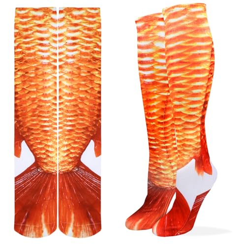 Image of Benefeet Sox Womens Girls Mermaid Socks Fun Print Knee High Socks 3D Print Novelty Crazy Socks Cute Long Stockings Tube Socks