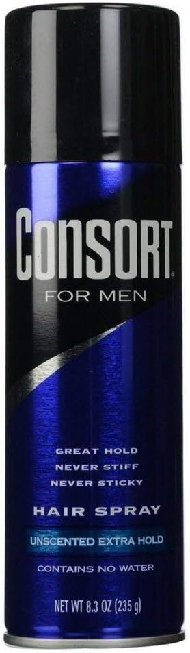 Consort For Men Hair Spray Unscented Extra Hold 8.30 oz (Pack of 4)
