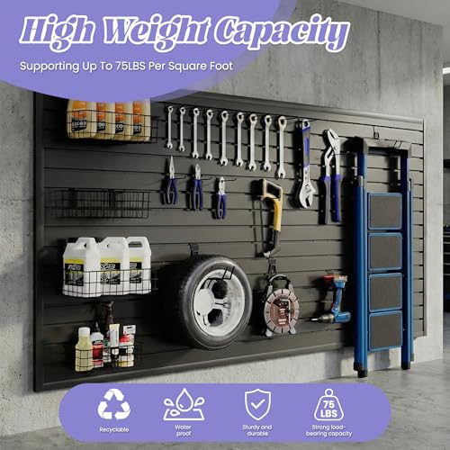 SMARTSTANDARD-Heavy-Duty-PVC-Slatwall-Panels-4x8-ft-Interlocking-Garage-Wall-Organizer-System-Tool-Board-for-Retail-Display-Workshop-Home-Storage-Black