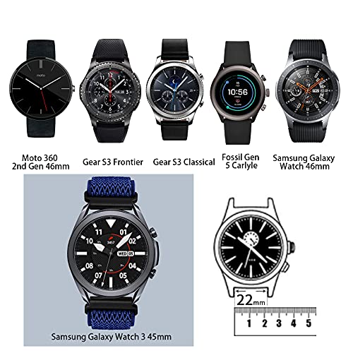 Image of Easuny 22mm Watch Bands Compatible for Samsung Galaxy Watch 3 45mm Band /Galaxy Watch 46mm /Gear S3 Frontier, Stretchy Adjustable Elastic Nylon Woven Loop Wristband for Men Women