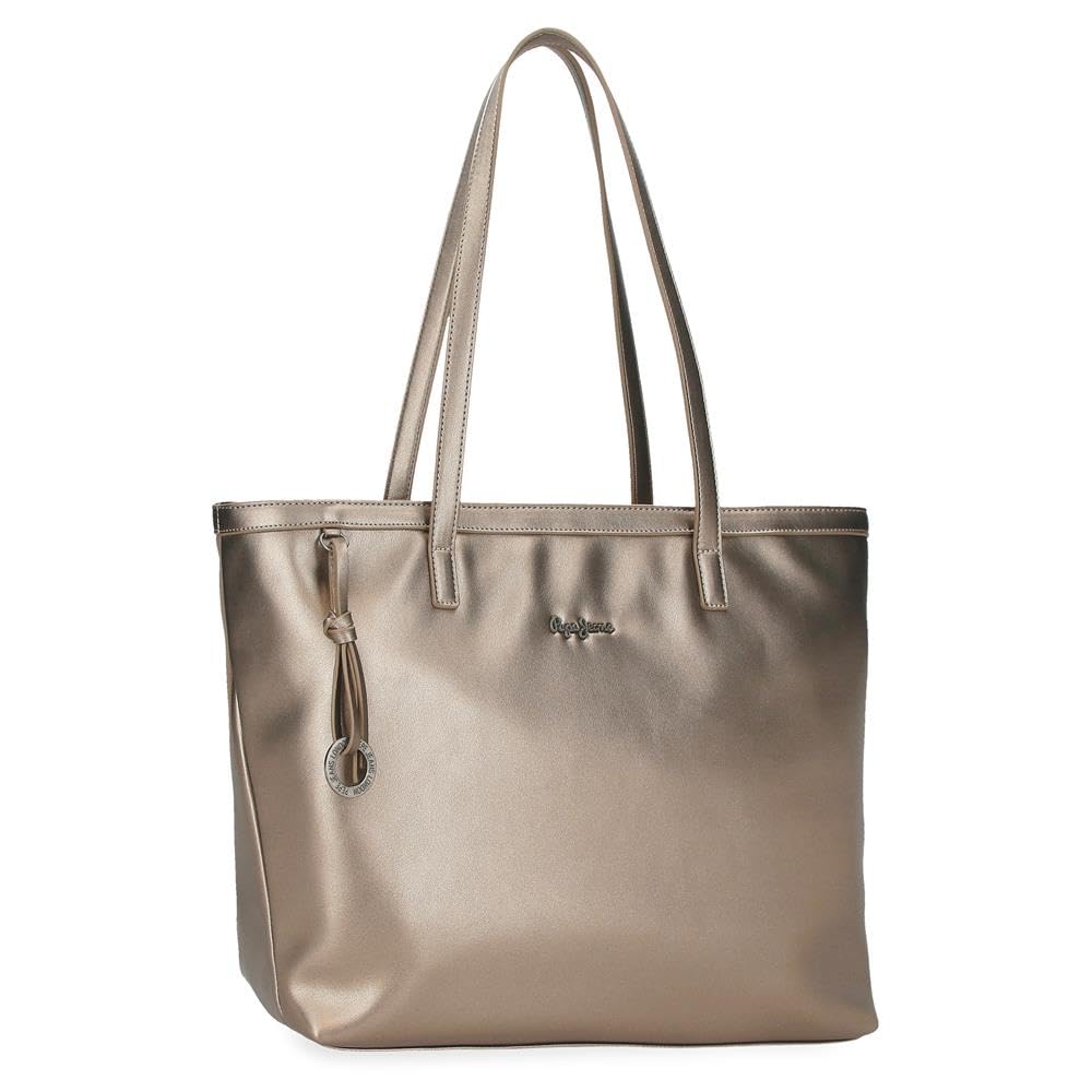 Pepe Jeans Ruby Bolso Tote Portatil 15,​6 pulgadas Beige 40X29X14 cms Poliéster y PU by Joumma Bags