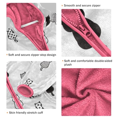 Children Fleece Jacket Unisex Zipper Coat Thick Warm Autumn Winter Jacket Pink Lining Hooded Outerwear 3-10Years3