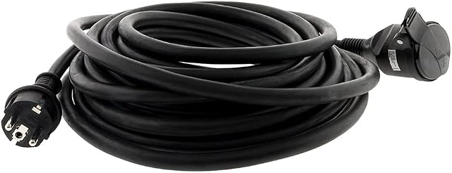 Zenitech - Prolunga per cantiere HO7RN-F 16A, 3G2,5 mm², 10 m, colore: Nero