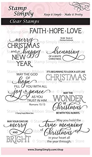 Stamp Simply Clear Stamps Wonder of Christmas Sentiments Christian Religious 4x6 Inch Sheet - 8 Pieces