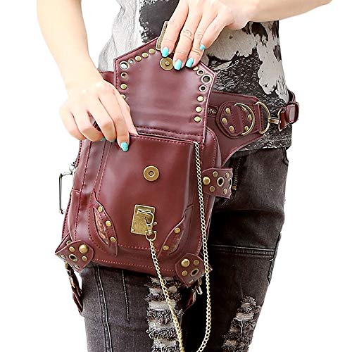 FiveloveTwo® Men Women Multi-purpose Tactical Drop Leg Arm Bag Pack Hip Belt Waist Messenger Shoulder Fanny Packs Steampunk Bag Wallet Purse Pouch Bag Red Brown steampunk buy now online FiveloveTwo® Men Women Multi-purpose Tactical Drop Leg Arm Bag Pack Hip Belt Waist Messenger Shoulder Fanny Packs Steampunk Bag Wallet Purse Pouch Bag Red Brown steampunk buy now online