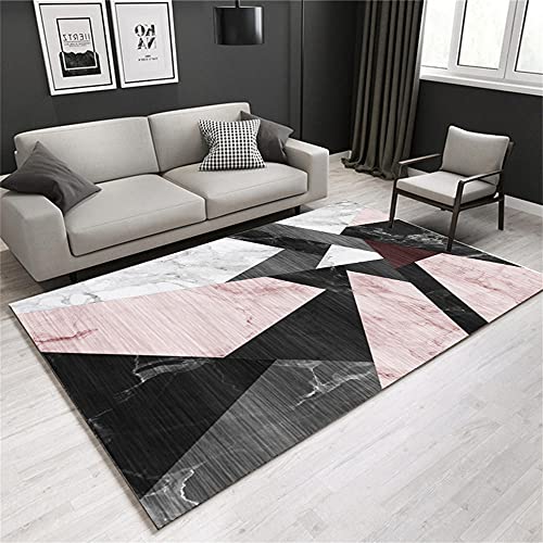 Tapis antidérapant extérieur géométrique rose noir personnalisable - 2