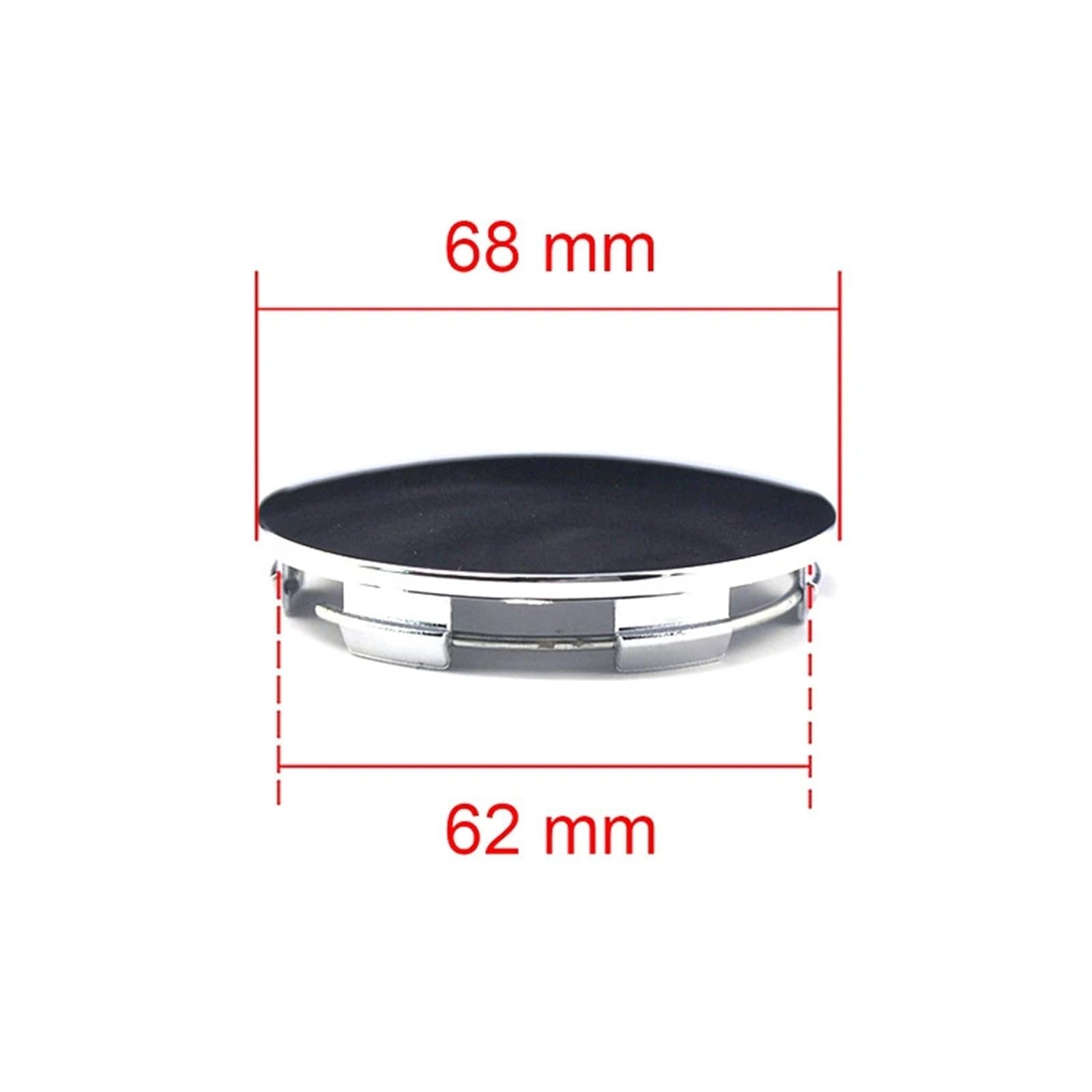 Lot de 4 Cache-moyeux Roue chromés Lisses 68 mm, compatibles avec Les Jantes Voiture, en Plastique ABS, Cache-poussière, Accessoires extérieurs