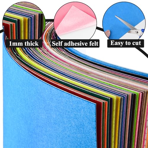 Bouboni M2001BBJYA-HEIS-10 10Pcs Black Self Adhesive Felt Fabric Sheets Sticky Felt Sheets thumb #2