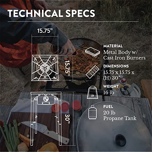 GasOne-Propane-Single-Burner-Camp-Stove-with-High-Temp-Paint-Red-QCC-Steel-Braided-Regulator-with-Height-Adjustable-Leg