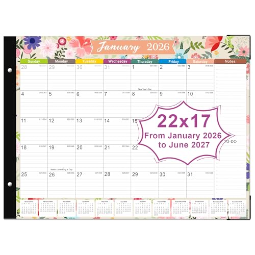 Desk Calendar 2026-2027 - 22 x 17 Large Desk calendar - 18 Mouths From January 2026 to June 2027 Desktop Calendar 2026 for Planning and Organizing Office or Home