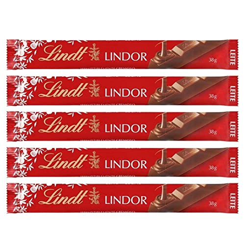 Chocolate Lindt Lindor Barra, Ao Leite, 5 Barrinhas de 38g
