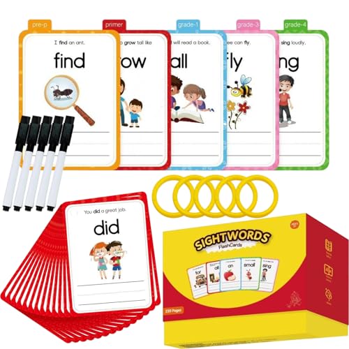 Cartes flash mots fréquents de maternelle pour l'apprentissage du vocabulaire et de l'orthographe