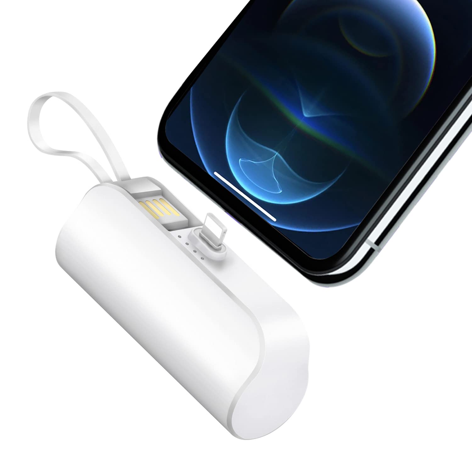 Amazon | モバイルバッテリー 小型 iPhone対応 5000mAh【充電用USB
