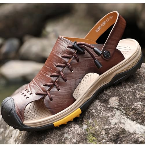 Large Size Fashion Sports Sandals for Men, Casual Lace Up Fisherman Shoes, Classical Concise Closed Toe Slippers4