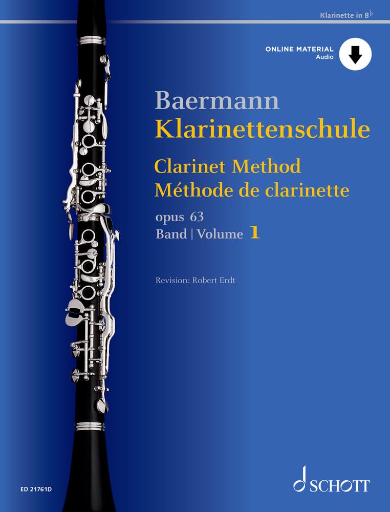 Carl Baermann: Clarinet Method Vol. 1 - Sheet Music with Online Material - Edition Schott (ED 21761D): Vol. 1: No. 1-33. op. 63. clarinet in Bb.
