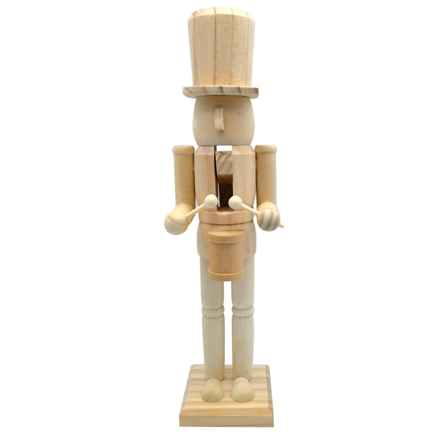 Figurine Casse-Noisette en bois naturel de 38,1 cm | Structure noble brute pour déco de Noël