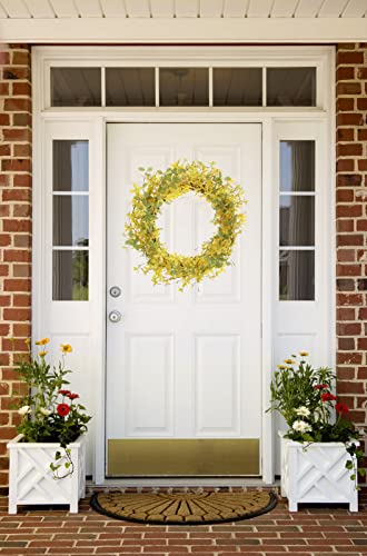 Llzll Yellow Spring Wreath,20” Yellow Forsythia Wreath Spring Flower Wreaths For Front Door Summer Wreath For Door Wall Window Decor And Spring Summer Decorations #TOP5