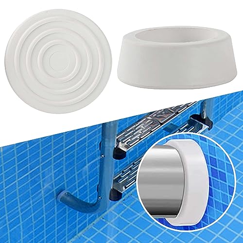 TonGass (2-Pack White) Outside Pools Ladder Bumpers for Inground Pools Ladder Rubber End Caps Fit 1.9 Standard Swimming Pool Ladders Tubing Bumper Cap for Inground Pool Ladders Step End Caps