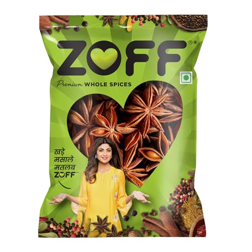Image of Zoff Star Anise Whole - 100% Pure & Natural Star Spice - Sweet & Aromatic Flavor for Cooking, Baking & Wellness - 150 Grams