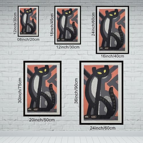 Toile chat tomoo longue queue cadre suspendu déco salon moderne - 2