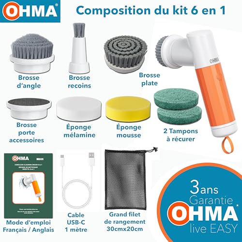 Brosse électrique rotative pour nettoyer les joints sans effort et sans douleur - 6