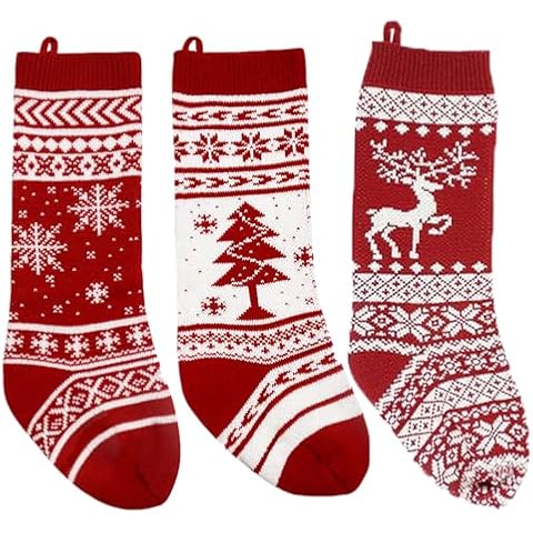 3PCS Oversized Knitted Christmas Stockings Cover