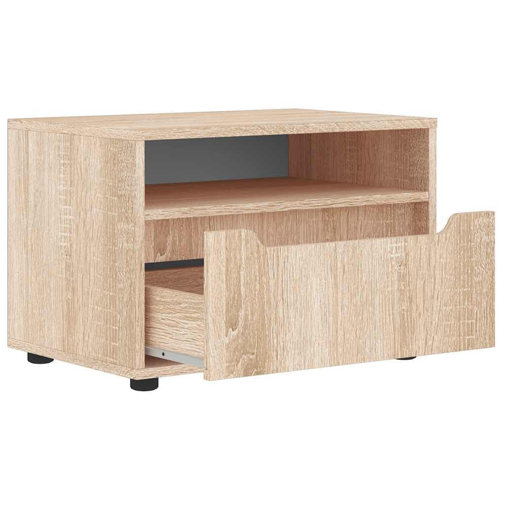 Szafka pod telewizor VISNES dąb Sonoma 60 x 40 x 38 cm, materiał drewnopochodny z miejscem do przechowywania, szafka pod telewizor z wbudowanymi uchwytami, zajmujący mało miejsca mebel