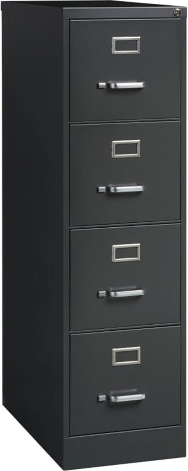 Hirsh 26.5" Deep 4 Drawer Letter Width Cabinet, Commercial Grade Vertical File, Charcoal