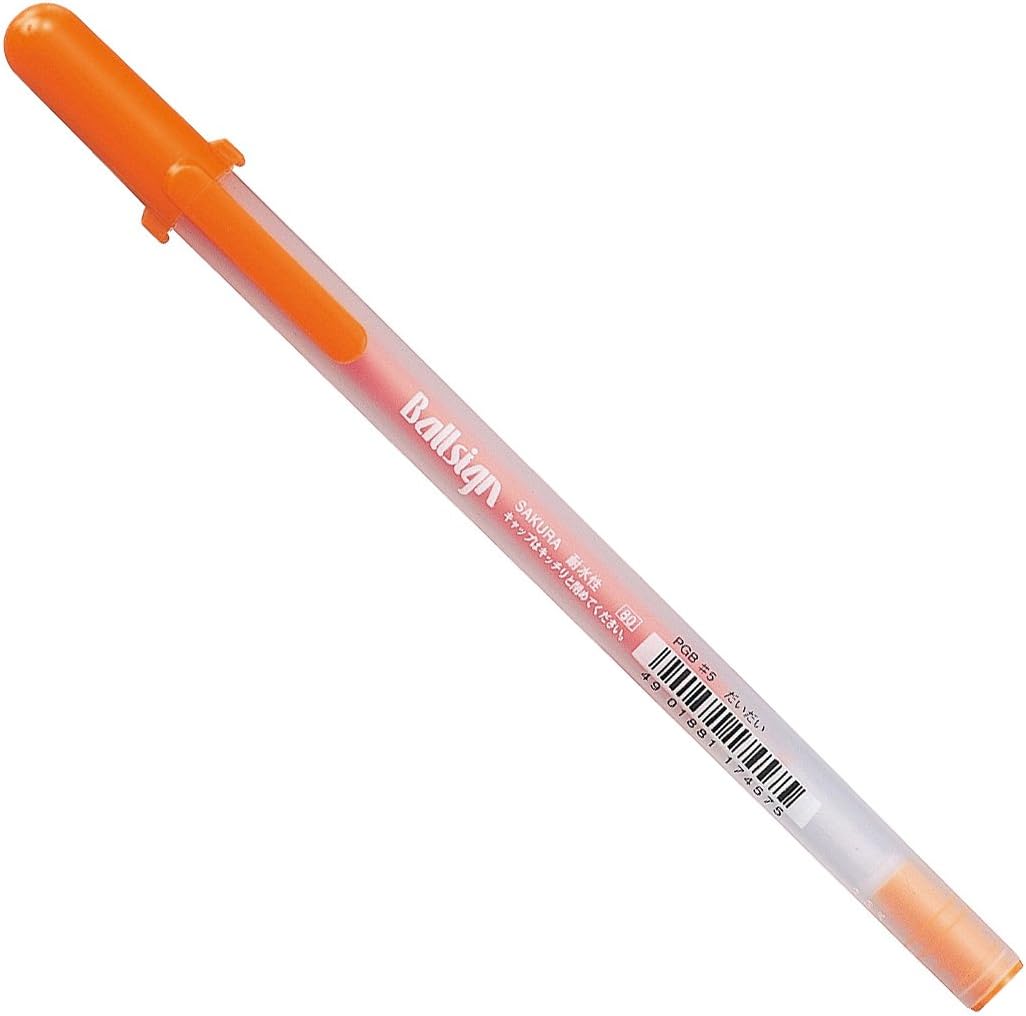 Sakura Crepas Water Based Ballpoint Pen, Ballpoint Sign, PGB#5-10P, Orange, 10 Pens