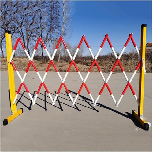 Puerta de barrera de tráfico móvil expandible de alta resistencia, valla de seguridad portátil de 47 x 138 pulgadas con ruedas para construcción y metro, garaje, fácil instalación, barrera retráctil