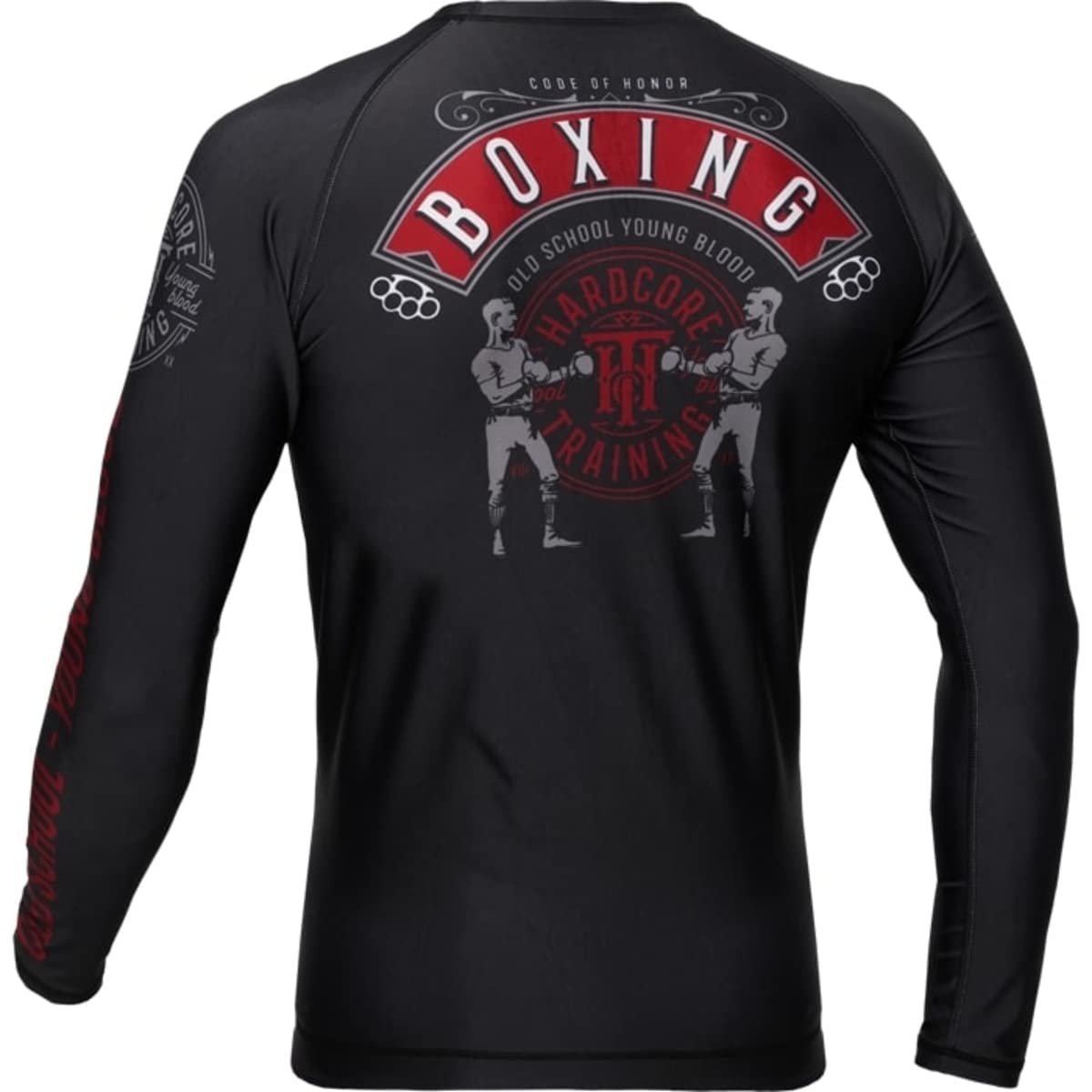 Hardcore Training Code of Honor Rash Guard Long Sleeve Men's. Camisa de Compresión Hombre MMA BJJ Boxeo Fitness Grappling No Gi