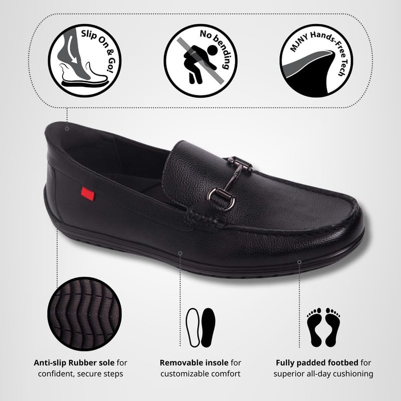 Marc Joseph New York Men's Casual Hands Free Slip on Buckle Loafers2