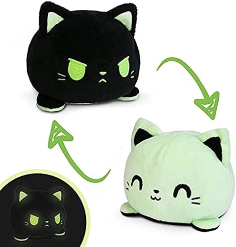 Miniatura 10 de TeeTurtle - El peluche reversible original de gato, diseño patentado, color negro, muestra tu estado de ánimo sin decir una palabra