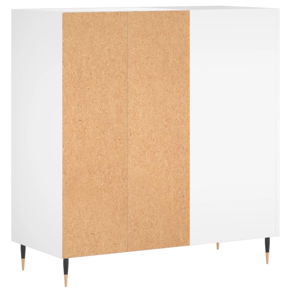Homgoday Mobiletto Porta Dischi Contenitori per Vinili, 84,5 x 38 x 89 cm, in Legno Ingegnerizzato, Organizer Scaffale da Collezione, Armadietto LP 361 Bianco