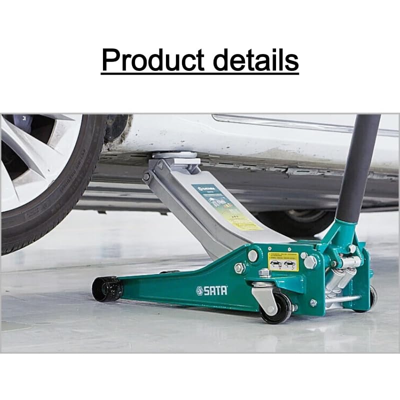 SATA 3 Ton Heavy Duty Ultra Low Profile Hydraulic Floor Jack Double Pump Design Lift Range 85mm to 502mm for Car Repair and Garage