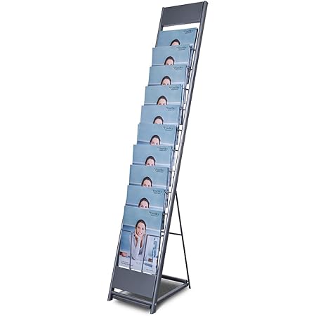 Amazon.com: Portable Magazine Rack with 10 Pockets for 8.5x11 Catalogs ...