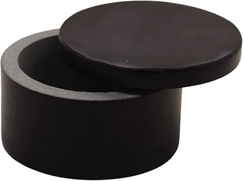 Miniatura 2 de Caja única de sal y pimienta, elegante caja redonda de mármol negro con tapa para almacenamiento de sal, especias y hierbas. Contenedor perfecto