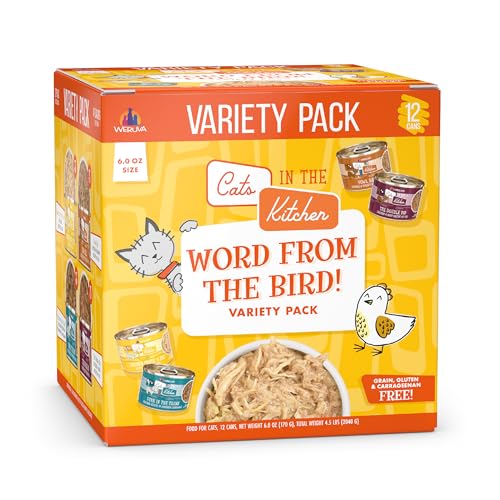 Image of Weruva Cats in The Kitchen, Word from The Bird! Variety Pack, 6oz Can (Pack of 12)