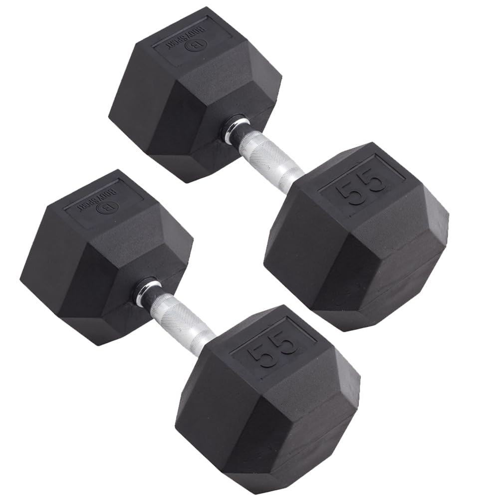 Body Sport Rubber Encased Hex Dumbbell