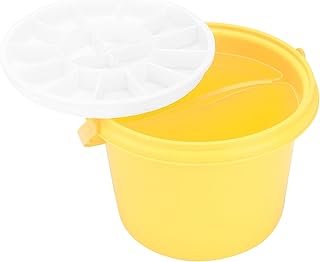 KENANLAN Bandeja multifunción de plástico con 2 compartimentos y paletas para mezclar colores (YJ004 cubo multifunción amarillo)