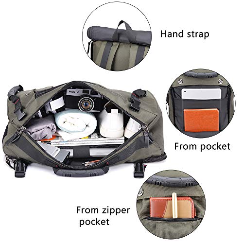 KAKA Travel Backpack,Carry-On Bag Water Resistant Flight Approved Weekender duffle backpack Rucksack Daypack for Men Women (Green)