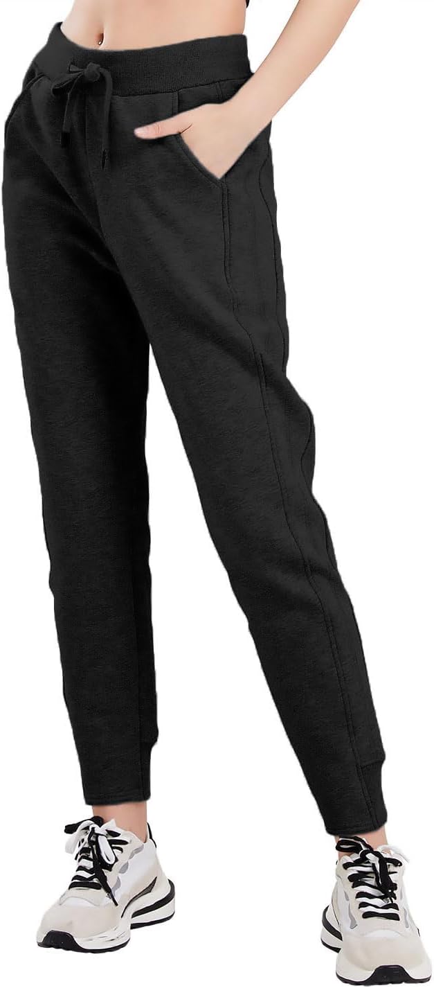 utcoco Women's Athletic Fit Thicked Fuzzy Sherpa Lined Warm Drawstring Tapered Jogger Sweatpant - Image 6