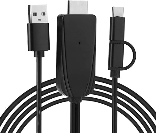 Miniatura 9 de Adaptador de pantalla compartida, mismo cable de pantalla USB C a 1080P HD compatible con Miraplug APP conveniente de usar ligero para oficina para