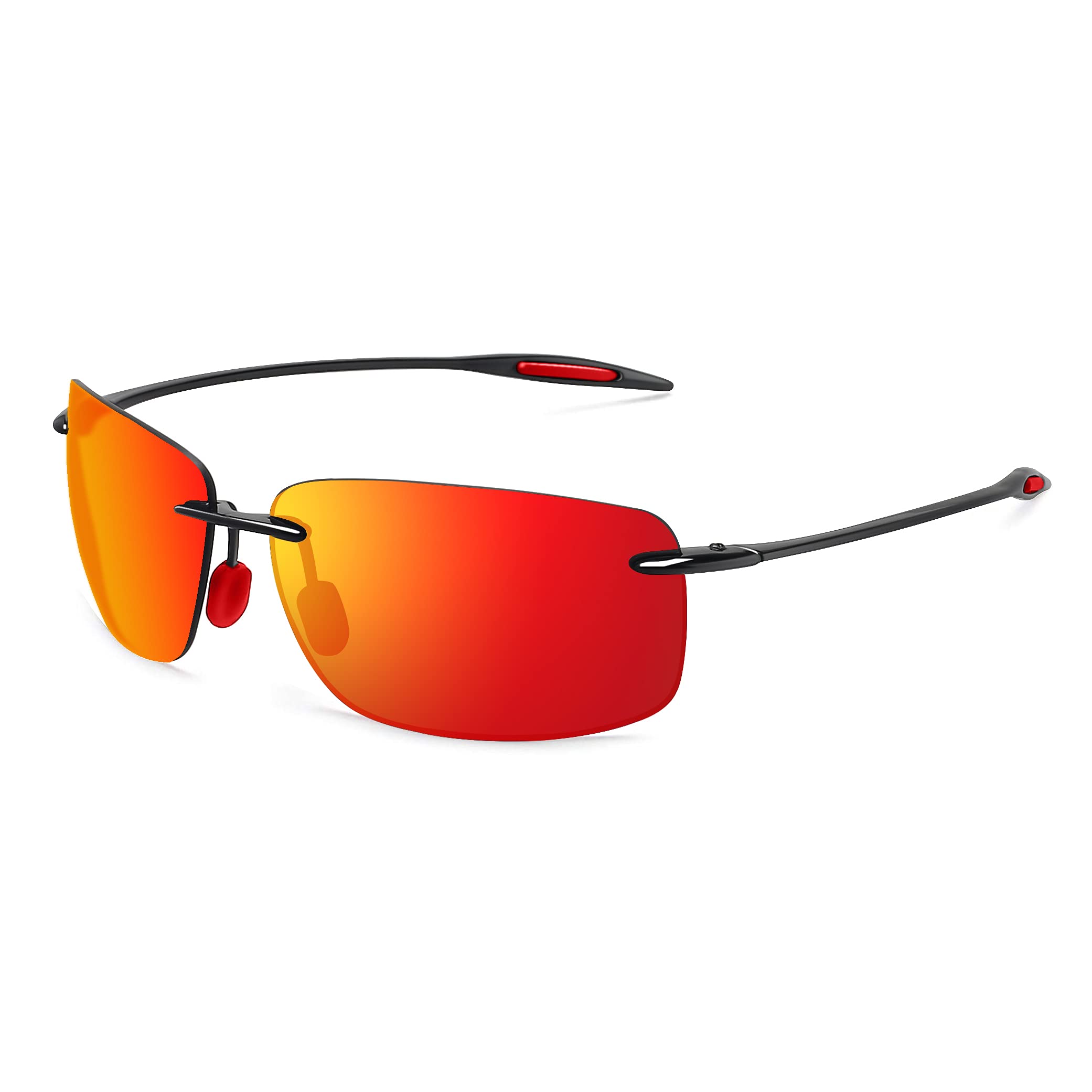 JULI Sports Sunglasses for Men Women Tr90 Rimless Frame for Running Fishing Golf Surf Driving MJ8009