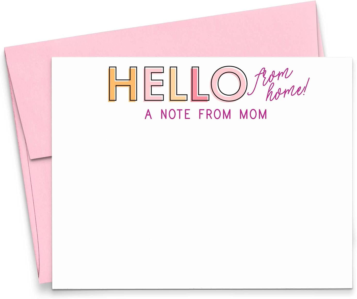 Notes From Mom and Dad Camp Stationary, Notes From Home Personalized Flat Note Cards for Mom, Cute Camp Stationery for Moms Stationary with Envelopes, Your Choice of Quantity